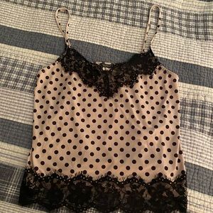 Zara Lacy Polka Dot Tank